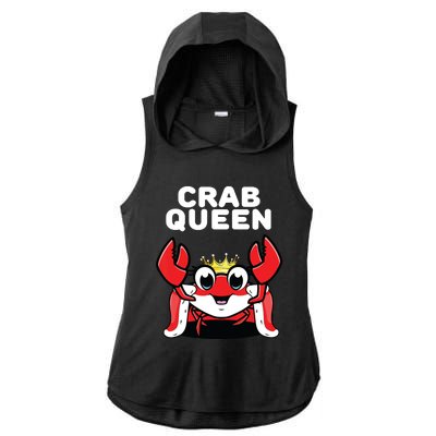 Crab Queen | Womens Crab Ladies PosiCharge Tri-Blend Wicking Draft Hoodie Tank