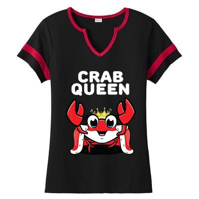 Crab Queen | Womens Crab Ladies Halftime Notch Neck Tee