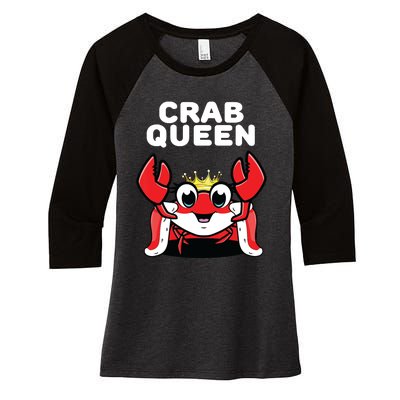 Crab Queen | Womens Crab Women's Tri-Blend 3/4-Sleeve Raglan Shirt