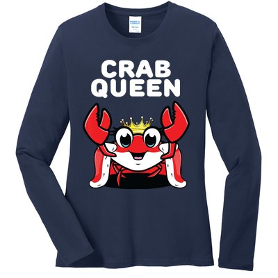 Crab Queen | Womens Crab Ladies Long Sleeve Shirt