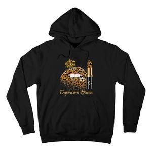 Capricorn Queen Zodiac Leopard Lips Born In December January Tall Hoodie