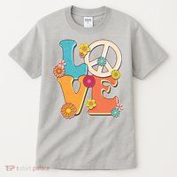 Cute Retro 1960s Flower Power Love Peace Tall T-Shirt