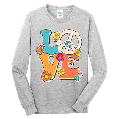 Cute Retro 1960s Flower Power Love Peace Tall Long Sleeve T-Shirt