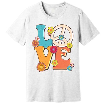 Cute Retro 1960s Flower Power Love Peace Premium T-Shirt