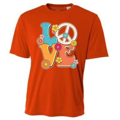 Cute Retro 1960s Flower Power Love Peace Cooling Performance Crew T-Shirt