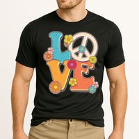 Cute Retro 1960s Flower Power Love Peace Performance Shirt