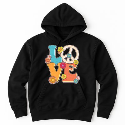 Cute Retro 1960s Flower Power Love Peace Hoodie