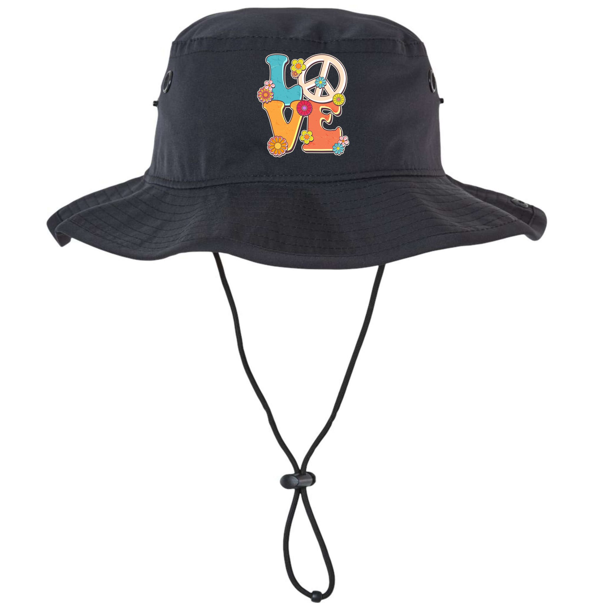 Cute Retro 1960s Flower Power Love Peace Bucket Hat