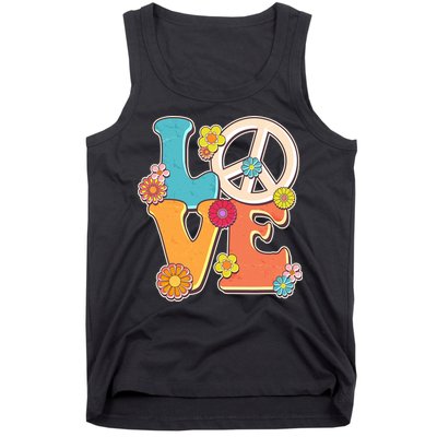 Cute Retro 1960s Flower Power Love Peace Tank Top