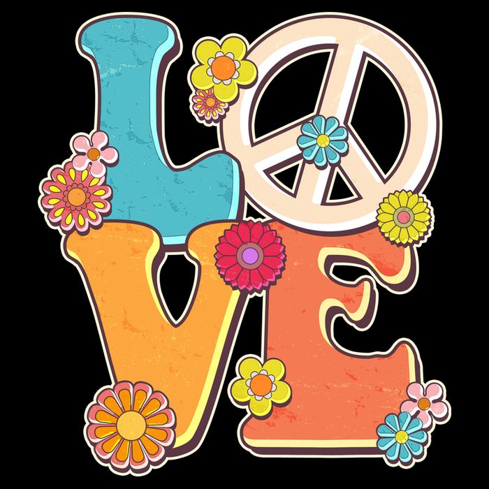 Cute Retro 1960s Flower Power Love Peace Kids Hoodie