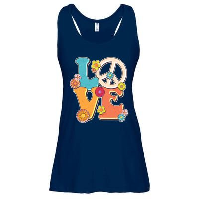 Cute Retro 1960s Flower Power Love Peace Ladies Essential Flowy Tank