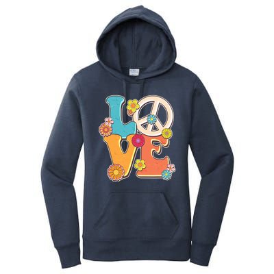 Cute Retro 1960s Flower Power Love Peace Women's Pullover Hoodie