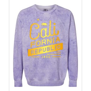 California Republic 1850 Gold Logo Colorblast Crewneck Sweatshirt