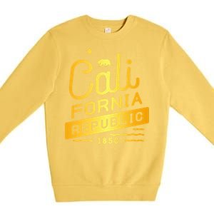 California Republic 1850 Gold Logo Premium Crewneck Sweatshirt