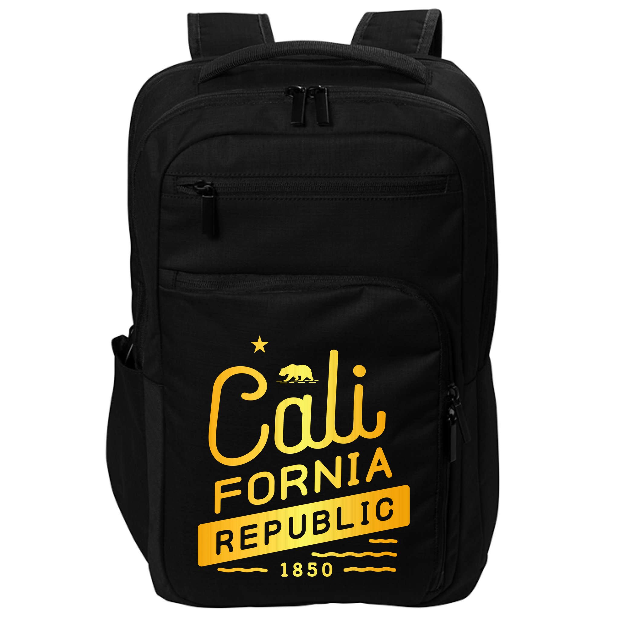 California Republic 1850 Gold Logo Impact Tech Backpack