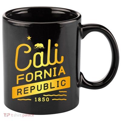 California Republic 1850 Gold Logo 11oz C Handle Ceramic Mug
