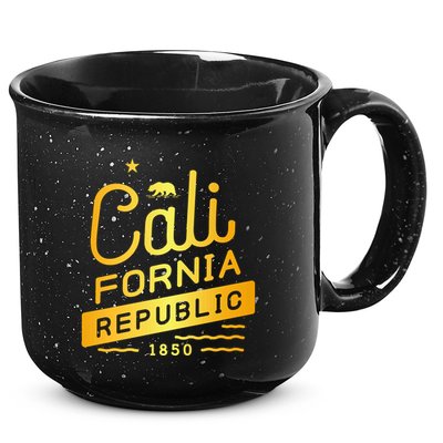 California Republic 1850 Gold Logo 15oz Campfire Ceramic Mug