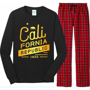 California Republic 1850 Gold Logo Long Sleeve Pajama Set