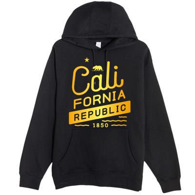 California Republic 1850 Gold Logo Premium Pullover Hoodie
