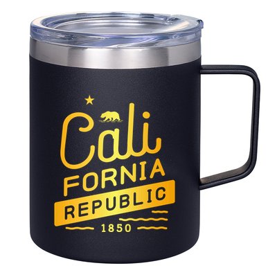 California Republic 1850 Gold Logo 12oz Stainless Steel Coffee Mug