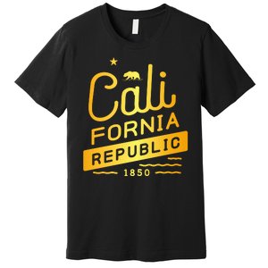 California Republic 1850 Gold Logo Premium T-Shirt