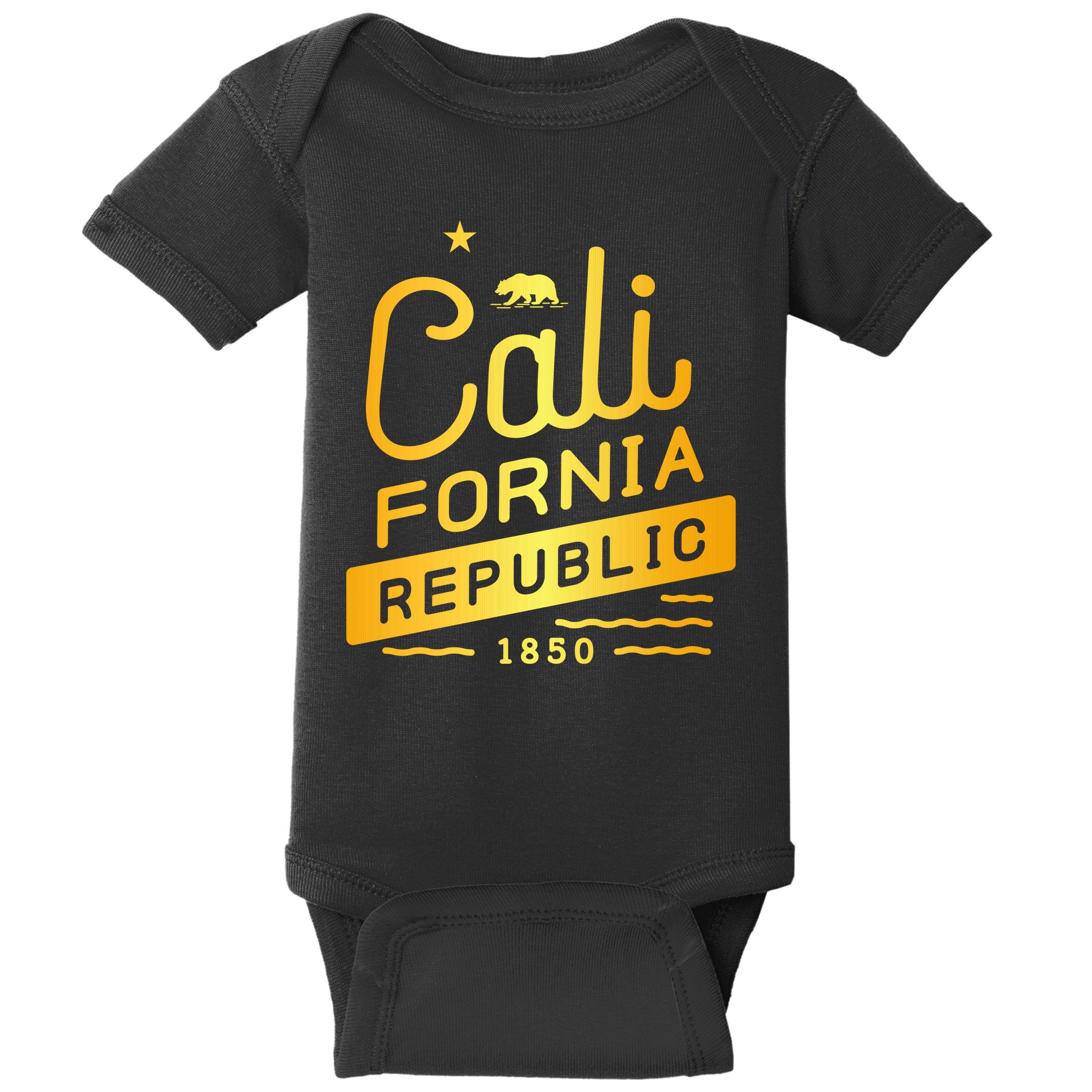 California Republic 1850 Gold Logo Baby Bodysuit