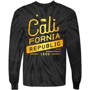 California Republic 1850 Gold Logo Tie-Dye Long Sleeve Shirt