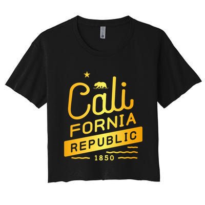 California Republic 1850 Gold Logo Crop Top