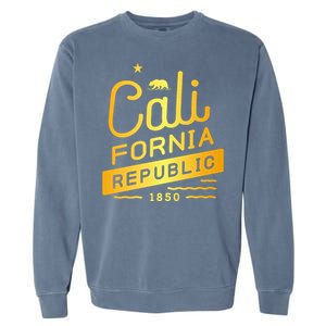 California Republic 1850 Gold Logo Garment-Dyed Sweatshirt