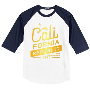 California Republic 1850 Gold Logo Baseball Sleeve Shirt