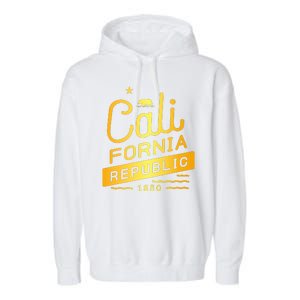 California Republic 1850 Gold Logo Garment-Dyed Fleece Hoodie