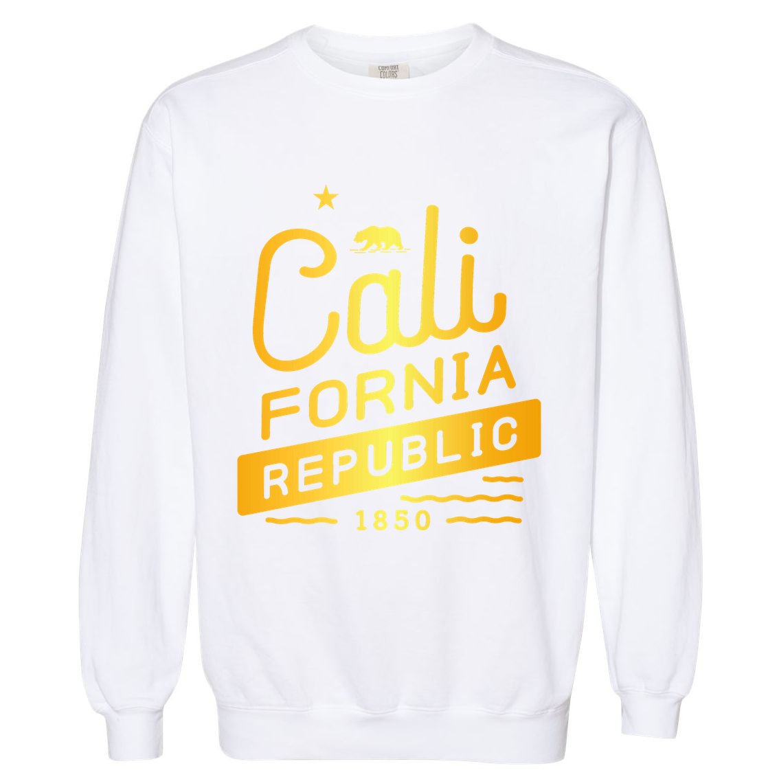 California Republic 1850 Gold Logo Garment-Dyed Sweatshirt