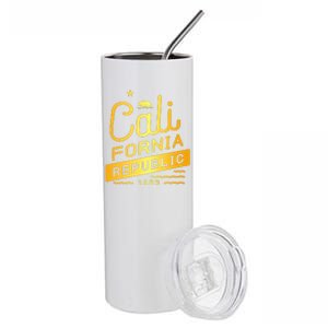 California Republic 1850 Gold Logo Stainless Steel Tumbler