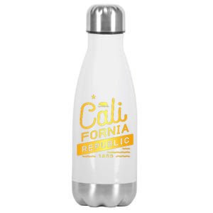 California Republic 1850 Gold Logo Stainless Steel Insulated Water Bottle