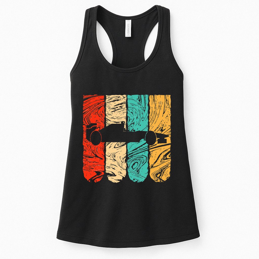 Classic Retro 70s Formula Motor Sport Racing Fan Womens Tank Top