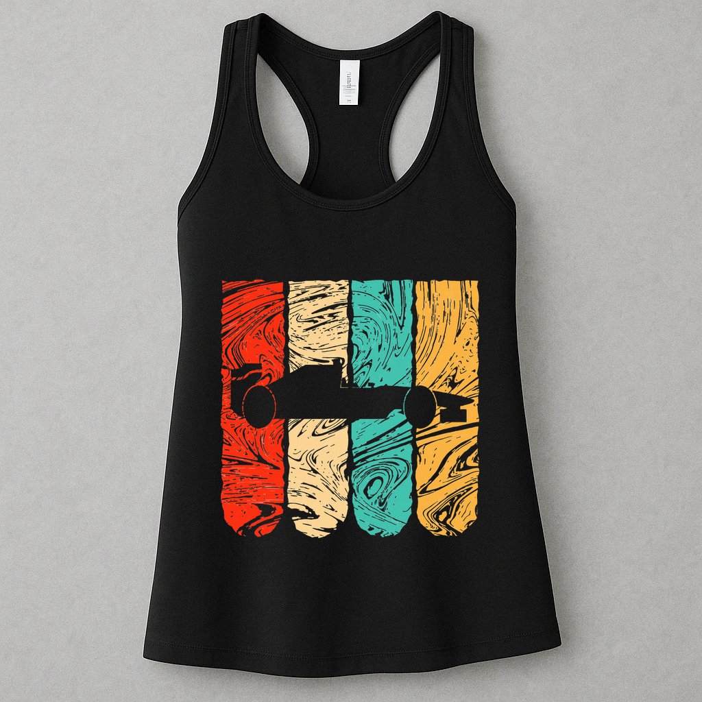 Classic Retro 70s Formula Motor Sport Racing Fan Womens Tank Top