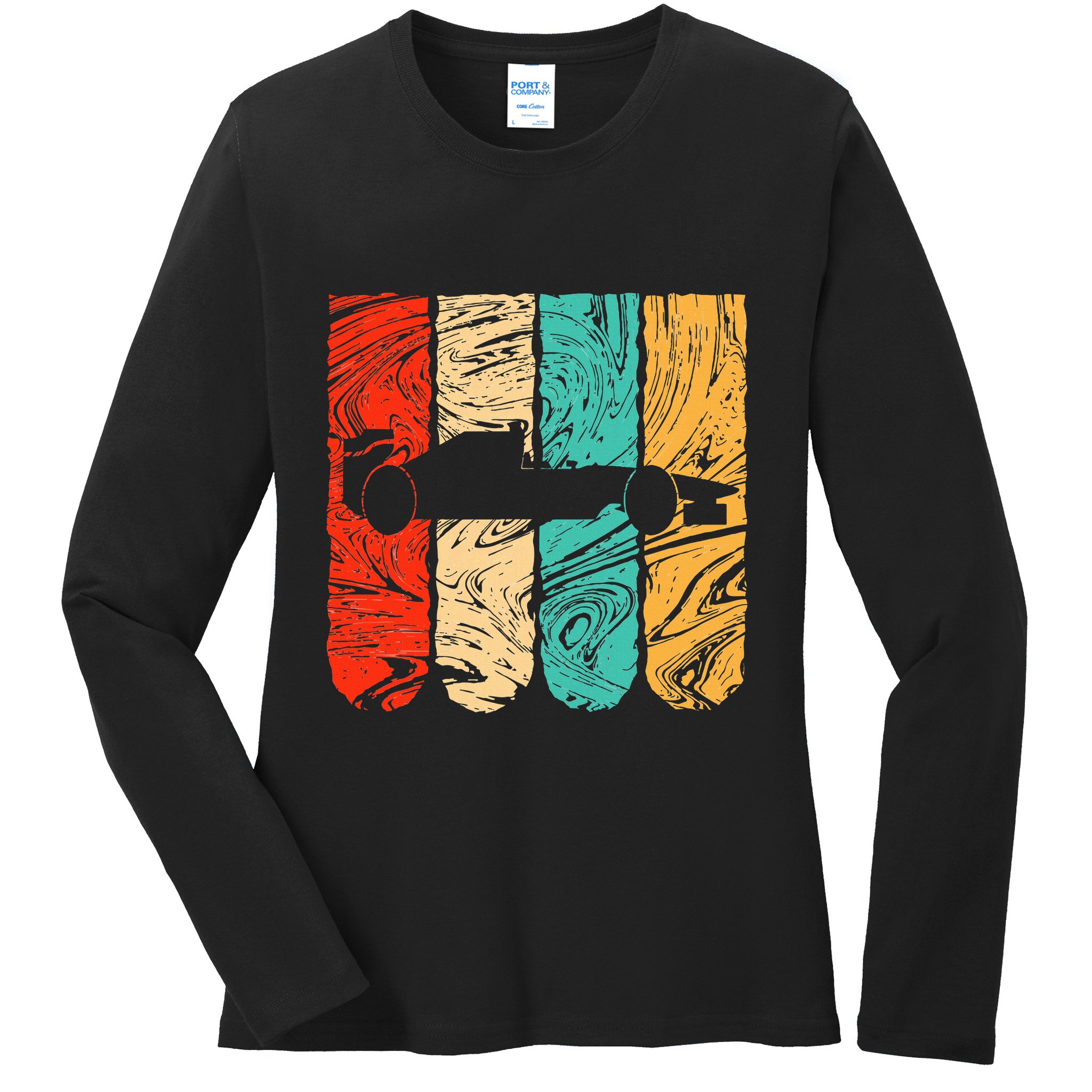 Classic Retro 70s Formula Motor Sport Racing Fan Ladies Long Sleeve Shirt