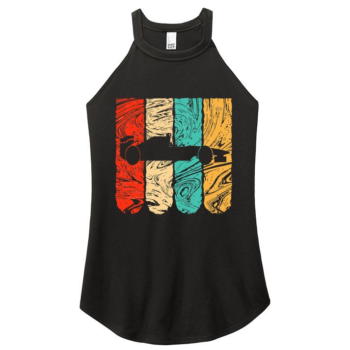 Classic Retro 70s Formula Motor Sport Racing Fan Women's Perfect Tri Rocker Tank