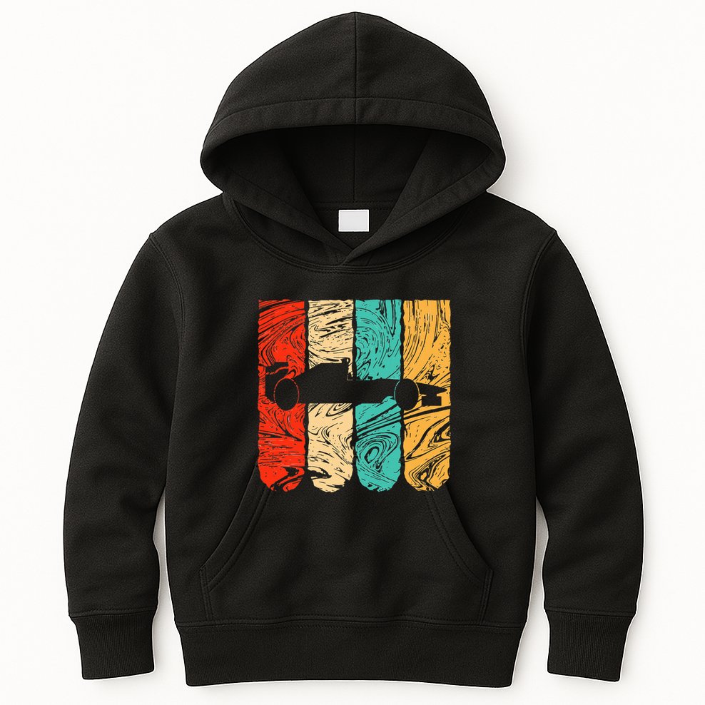 Classic Retro 70s Formula Motor Sport Racing Fan Kids Hoodie