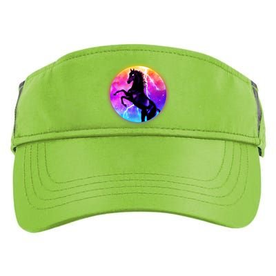 Colorful Retro 80's Eighties Lightning Galaxy Horse Adult Drive Performance Visor