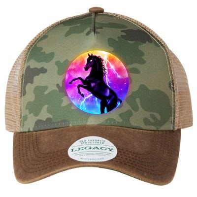 Colorful Retro 80's Eighties Lightning Galaxy Horse Legacy Tie Dye Trucker Hat