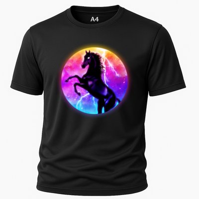 Colorful Retro 80's Eighties Lightning Galaxy Horse Performance Shirt