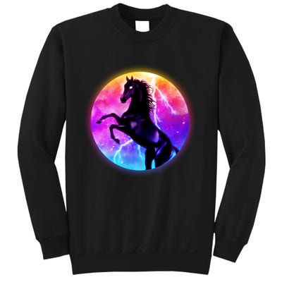Colorful Retro 80's Eighties Lightning Galaxy Horse Sweatshirt