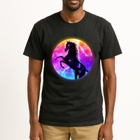 Colorful Retro 80's Eighties Lightning Galaxy Horse Tall T-Shirt