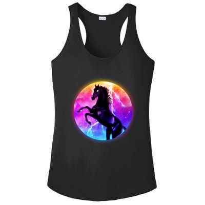 Colorful Retro 80's Eighties Lightning Galaxy Horse Ladies PosiCharge Competitor Racerback Tank