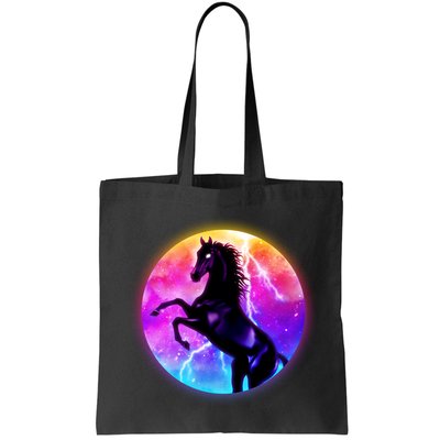 Colorful Retro 80's Eighties Lightning Galaxy Horse Bag