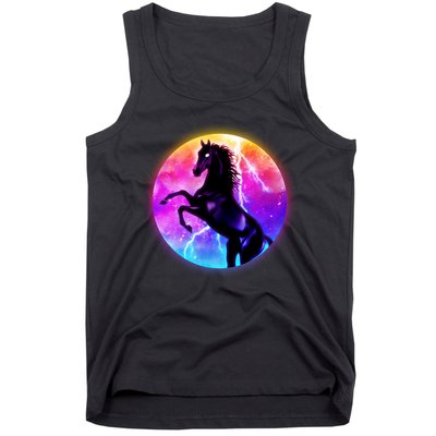 Colorful Retro 80's Eighties Lightning Galaxy Horse Tank Top