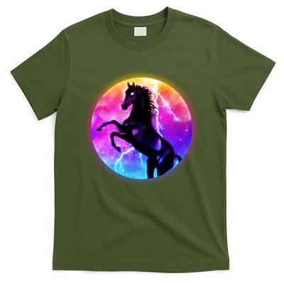 Colorful Retro 80's Eighties Lightning Galaxy Horse T-Shirt