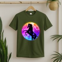 Colorful Retro 80's Eighties Lightning Galaxy Horse T-Shirt