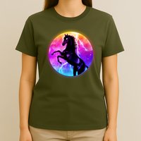 Colorful Retro 80's Eighties Lightning Galaxy Horse T-Shirt